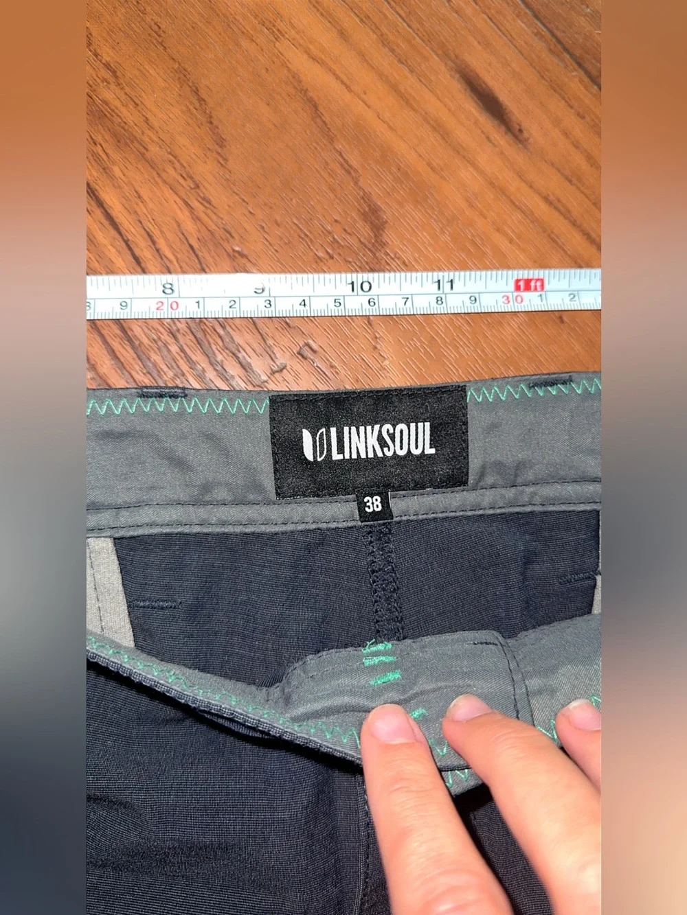 LINKSOUL Boardwalker Hybrid Shorts Dark Gray 4-Way Stretch Performance Size 38 - Picture 7 of 11